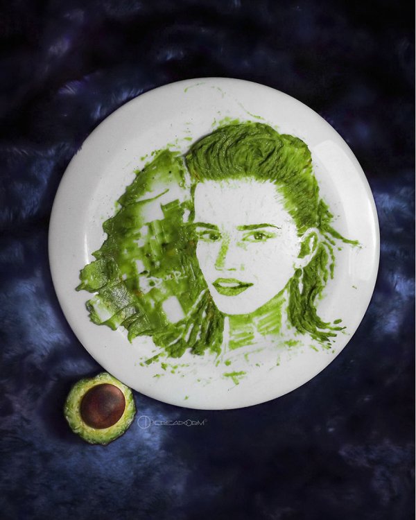 Artists makes an art form out of avocados