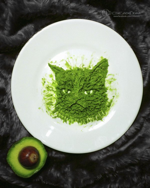 Artists makes an art form out of avocados