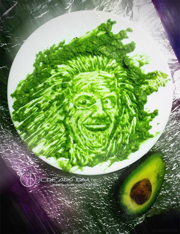 Artists makes an art form out of avocados