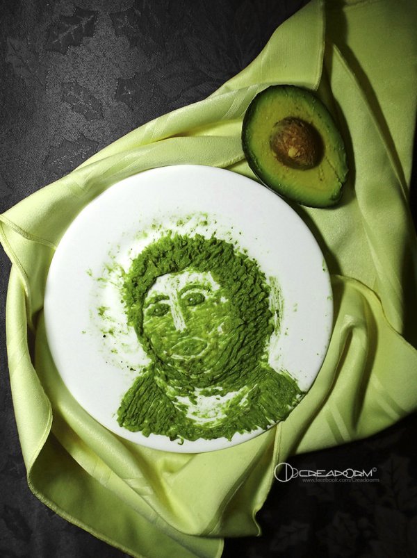 Artists makes an art form out of avocados