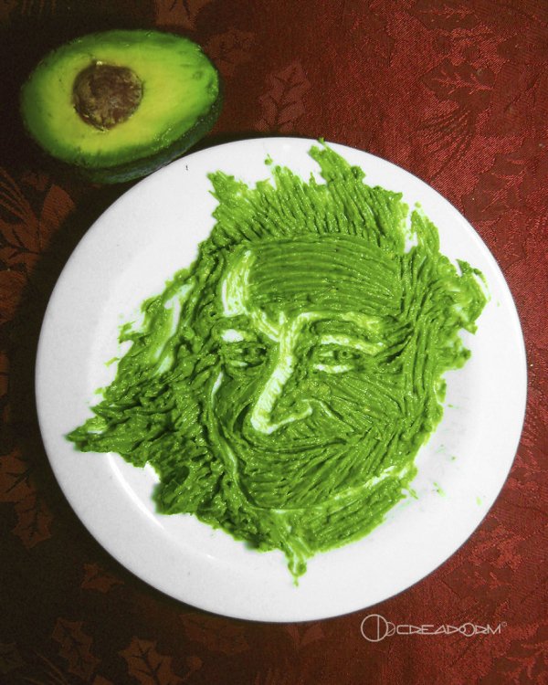 Artists makes an art form out of avocados