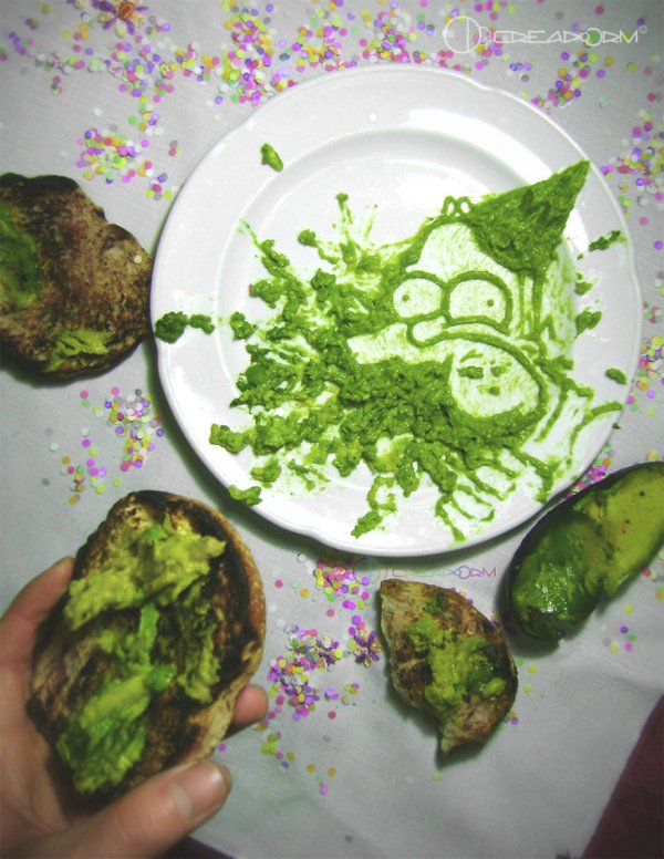 Artists makes an art form out of avocados