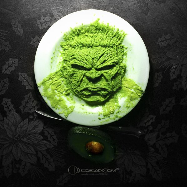 Artists makes an art form out of avocados