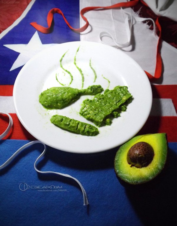 Artists makes an art form out of avocados