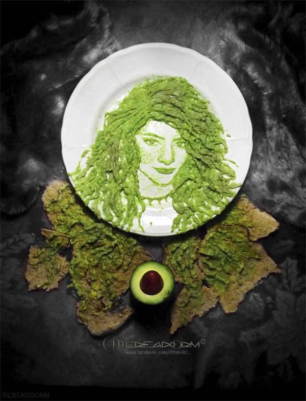 Artists makes an art form out of avocados