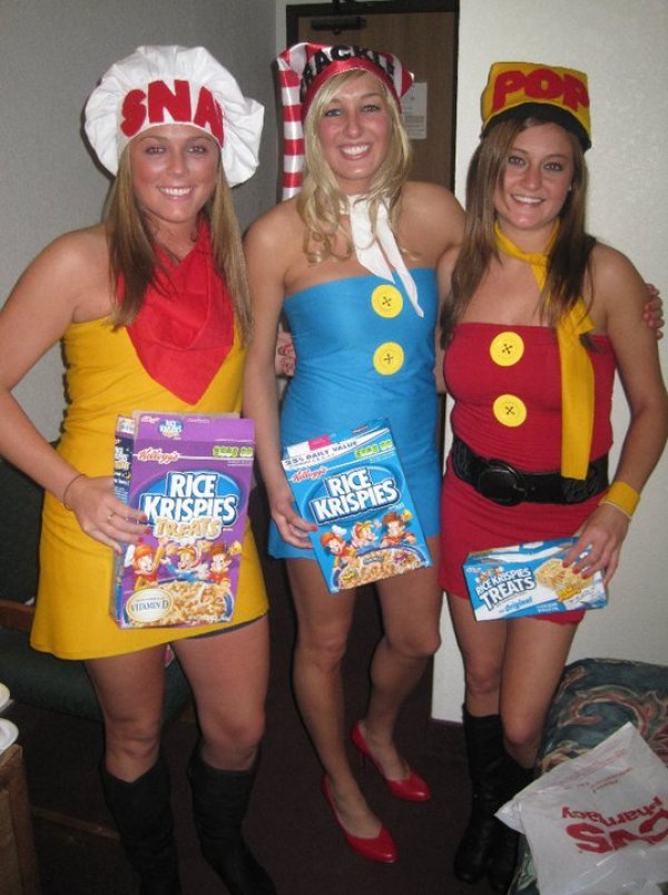 Snap, Crackle, & Pop
“I was Pop of Snap, Crackle, and Pop. My hookup was Fred Flintstone. Fred’s roommate kept saying, “Hop on Pop, tap Snap, tackle Crackle,” but we didn’t all find hookups that night. Crackle peed her leggings on her way back to the dorm.”