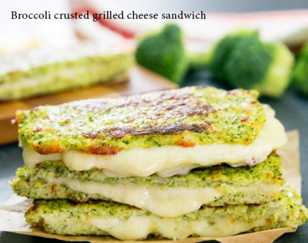 broccoli sandwich - Broccoli crusted grilled cheese sandwich