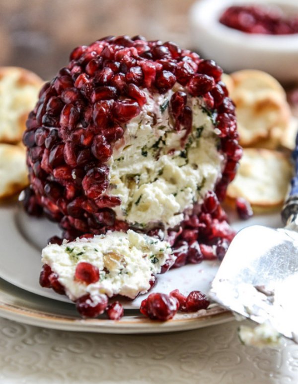 cheese ball with pomegranate