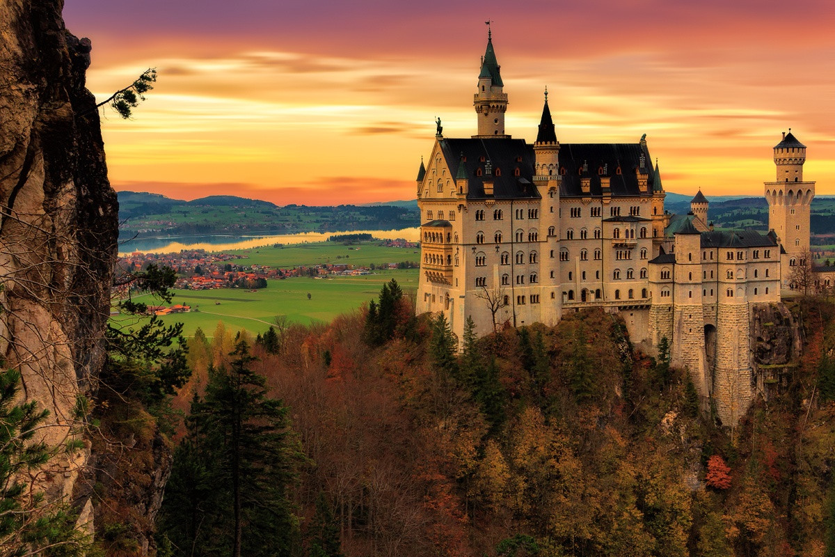 neuschwanstein castle sunset - Uu Wr