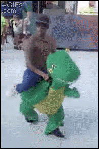 dancing dinosaur man