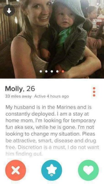 memes sahm - Molly, 26 33 miles away Active 4 hours ago My husband is in the Marines and is constantly deployed. I am a stay at home mom. I'm looking for temporary fun aka sex, while he is gone. I'm not looking to change my situation. Pleas be attractive,