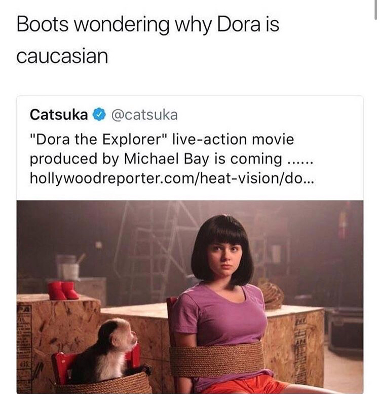 dora the explorer isabela moner - Boots wondering why Dora is caucasian Catsuka "Dora the Explorer" liveaction movie produced by Michael Bay is coming hollywoodreporter.comheatvisiondo...