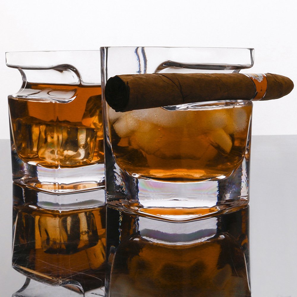 Put down that natty light bro and elevate yourself to a classier gentleman with these cigar holding whiskey glasses. Get it <a href="https://amzn.to/2sa1Cvk" target="_blank"><font color="red"><b>HERE</font></b></a>