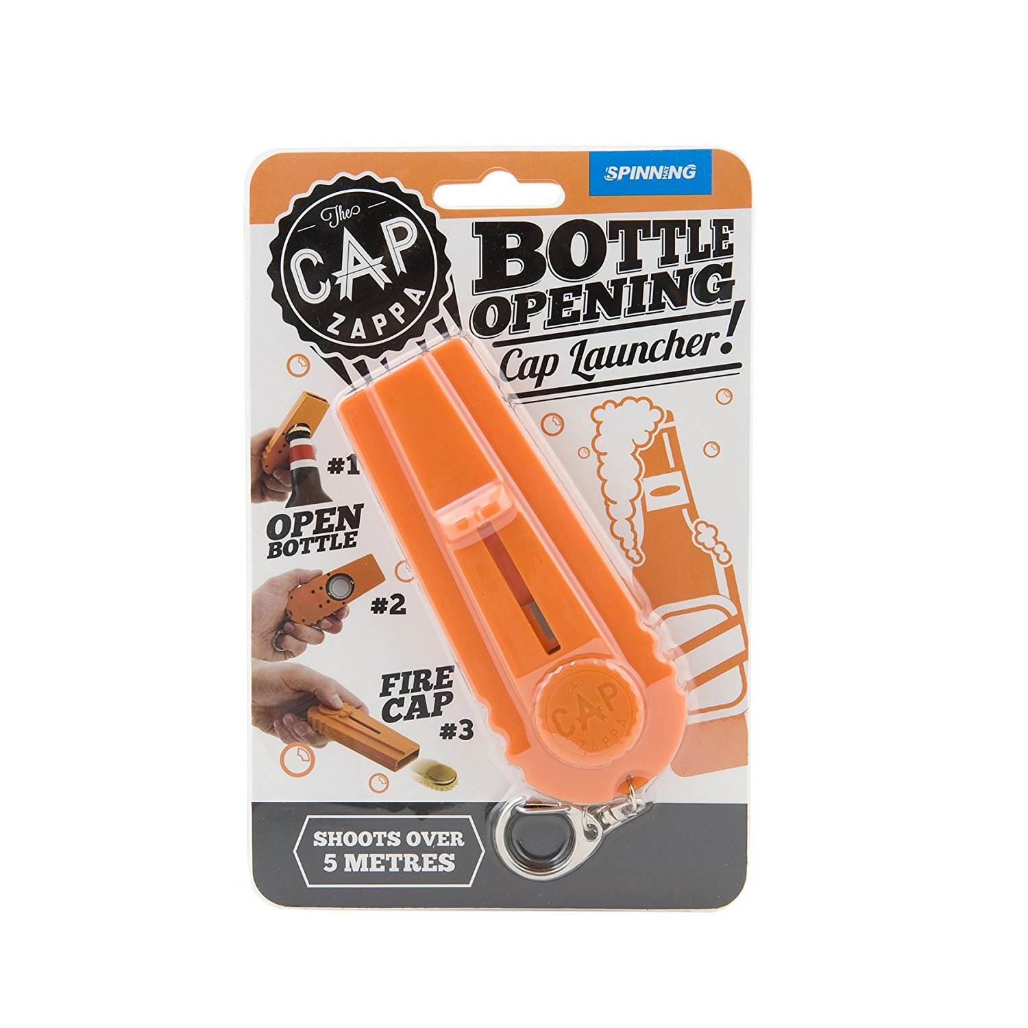 Now you can put someones eye out with a bottle cap using this bottle opening cap launcher.  Get it <a href="https://amzn.to/2KRETvB" target="_blank"><font color="red"><b>HERE</font></b></a>