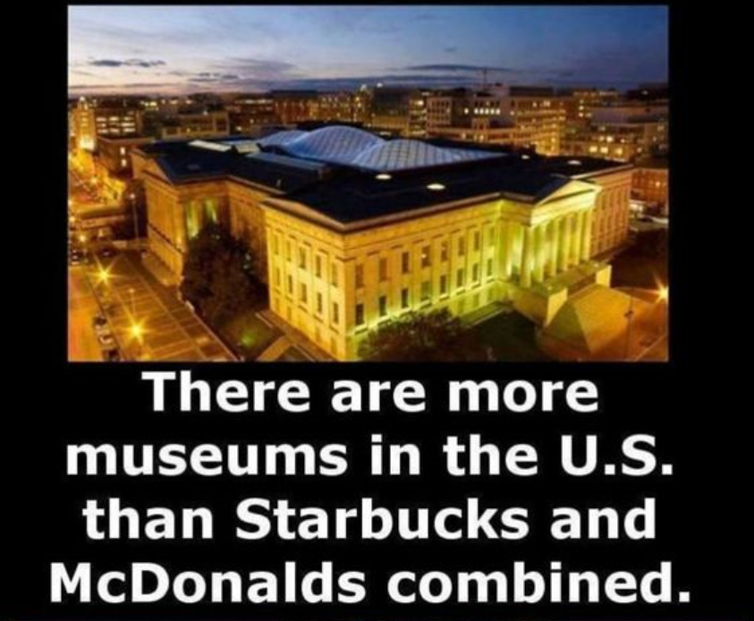 landmark - There are more museums in the U.S. than Starbucks and McDonalds combined.