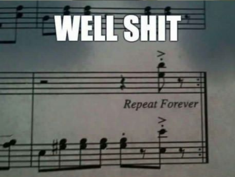sheet music repeat forever - Well Shit A Repeat Forever