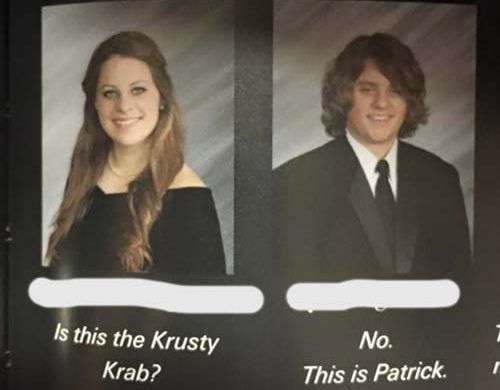 funny quotes for yearbook - Is this the Krusty No. This is Patrick Krab?