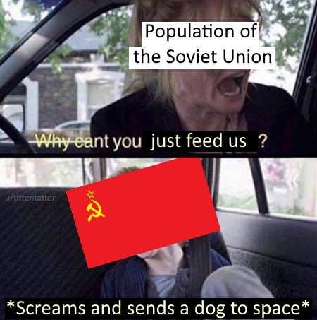 can t you just be normal usmc meme - Population of the Soviet Union Why cant you just feed us ? wysittentatten Screams and sends a dog to space