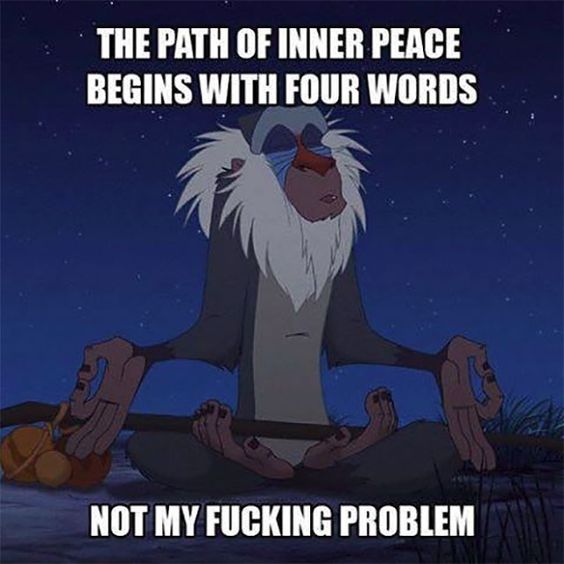 cartoon - The Path Of Inner Peace Begins With Four Words Not My Fucking Problem