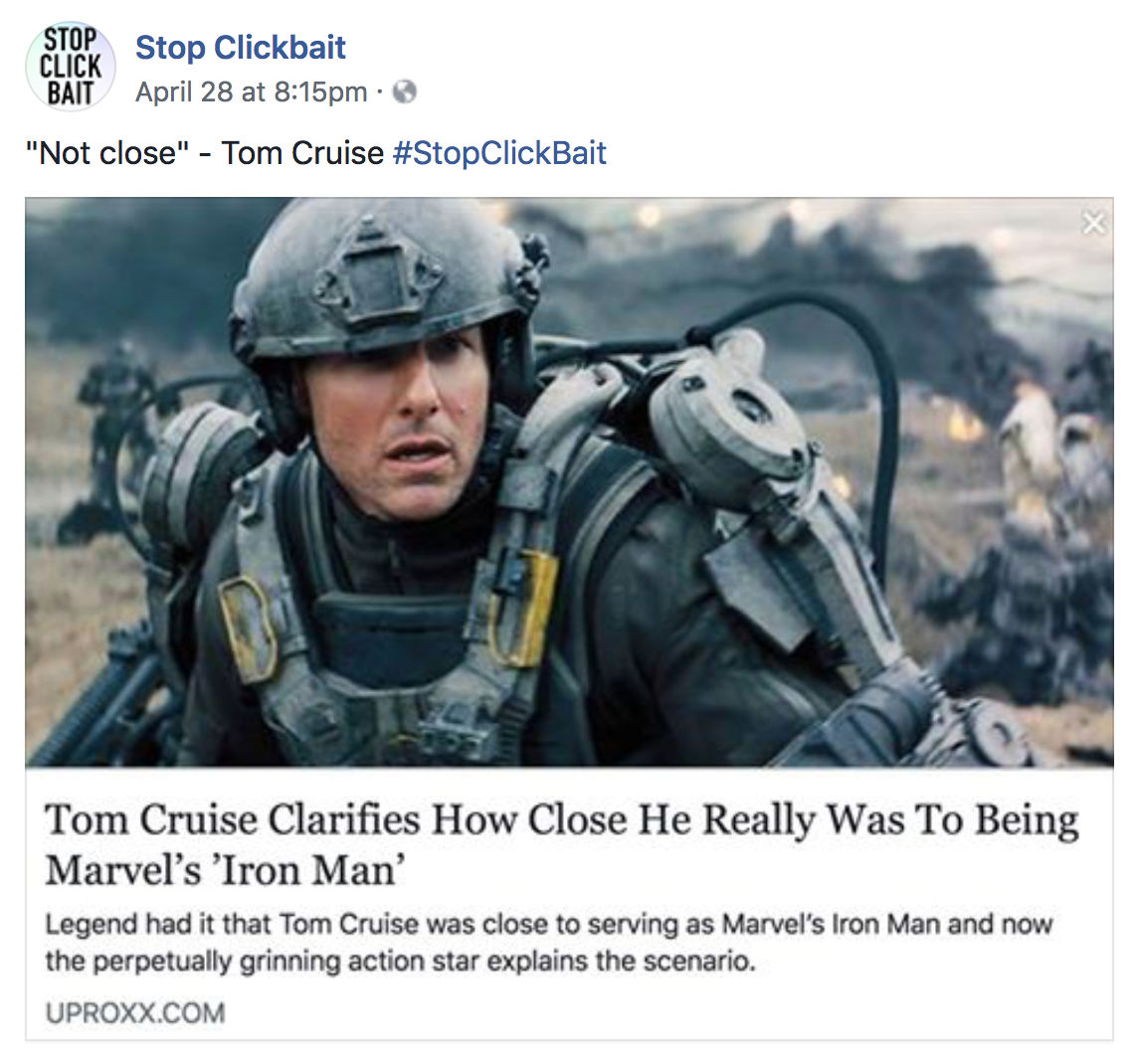 Stop Clickbait is the hero we don't deserve