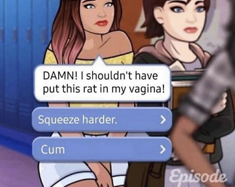 damn i shouldn t have put this rat in my vagina - Damn! I shouldn't have put this rat in my vagina! Squeeze harder. Cum Episode