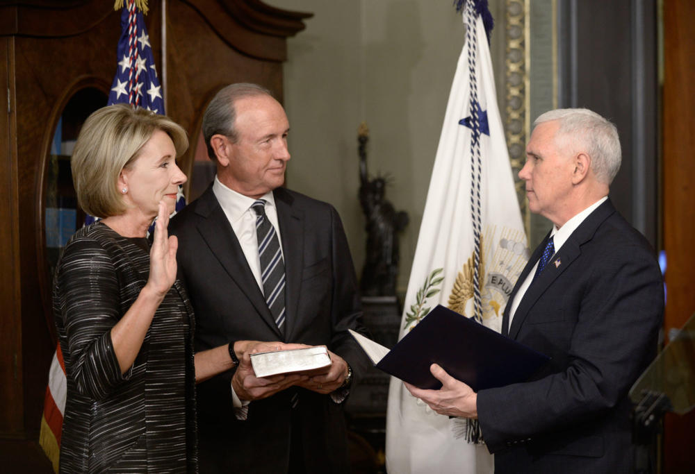 On her inaugural day as the Secretary of Education, Betsy DeVos came into contact with a book for the first time in her life. Cameras were present to capture the historic moment, as DeVos extended her left hand tentatively and eventually touched the foreign object.