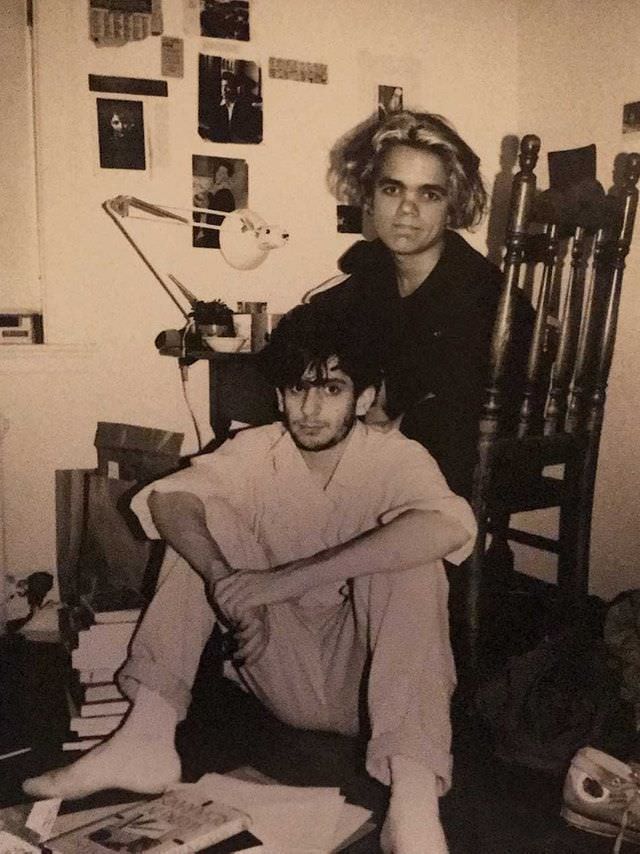 Peter Dinklage and writer Jonathan Marc Sherman as students at Bennington College, 1989.
