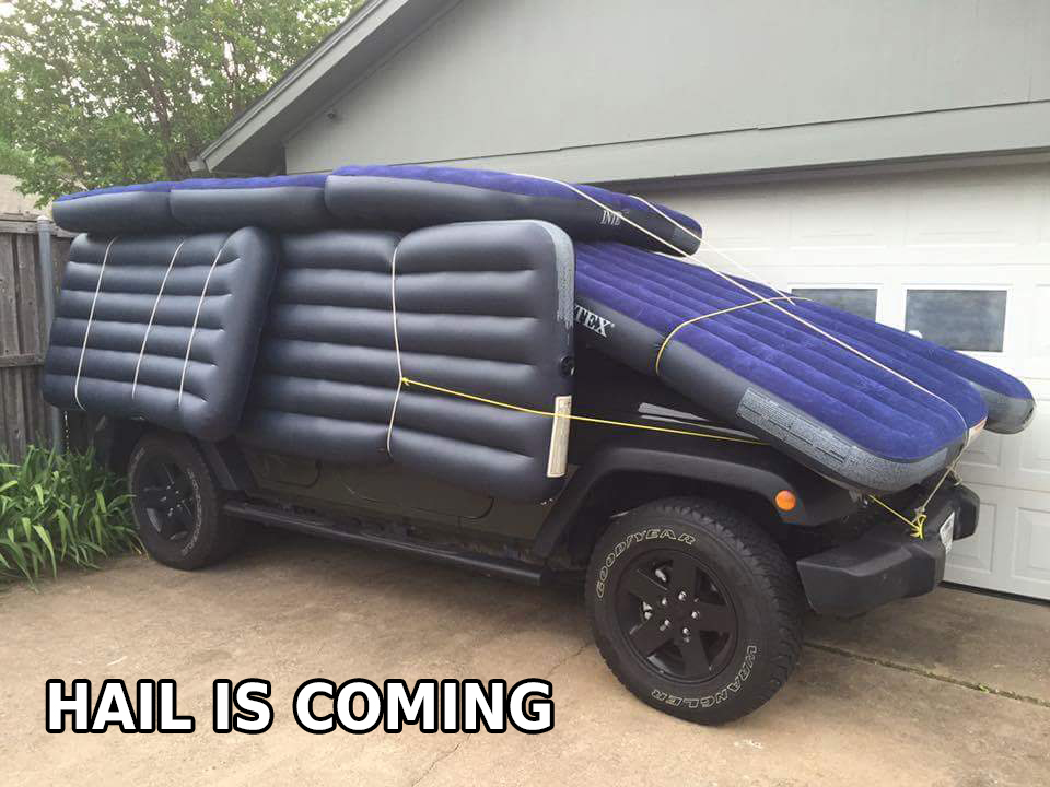 diy hail car cover - Tex Pad @ @ so Hail Is Coming