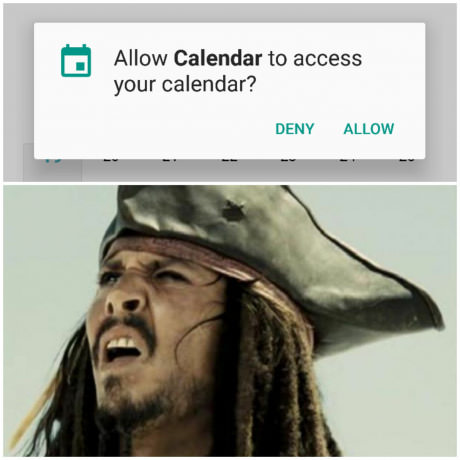 johnny depp wtf meme - Allow Calendar to access your calendar? Deny Allow