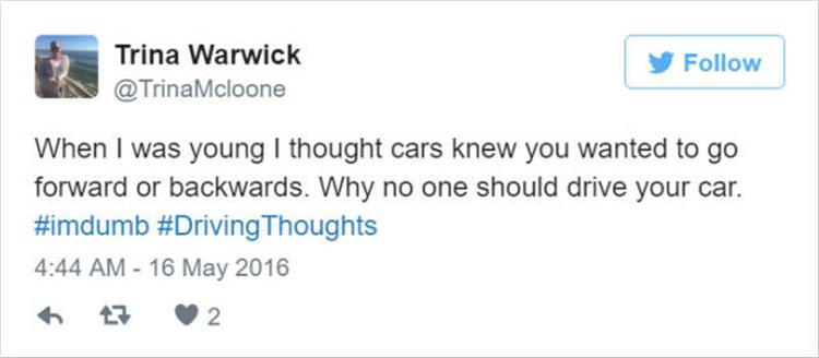 ratings machine djt - Trina Warwick y When I was young I thought cars knew you wanted to go forward or backwards. Why no one should drive your car. Thoughts 6 3 2