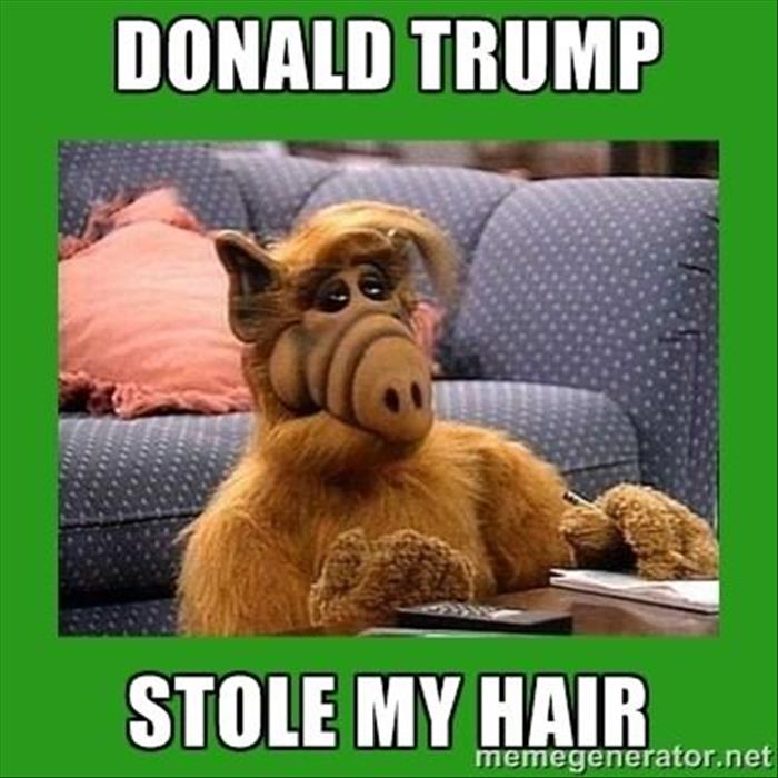 Trump meme about apartheid museum - Donald Trump Stole My Hair memegenerator.net