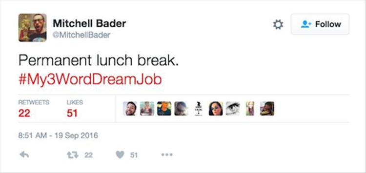 Tweet Your Dream Job In 3 Words