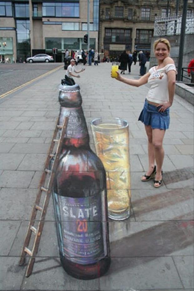 Cool 3-D Sidewalk Art