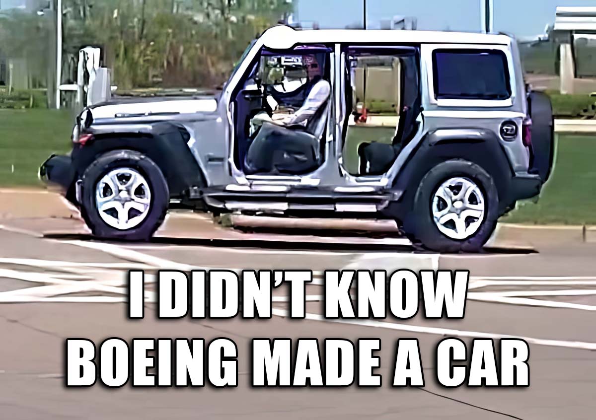 Meme I made about a car I saw that had no doors.