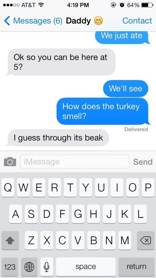 dad joke texts - ...00 At&T ? @ 0 64% O