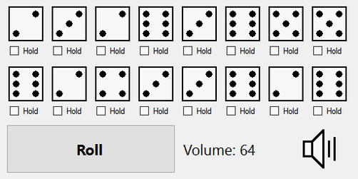 Automatic dice rolling volume controls