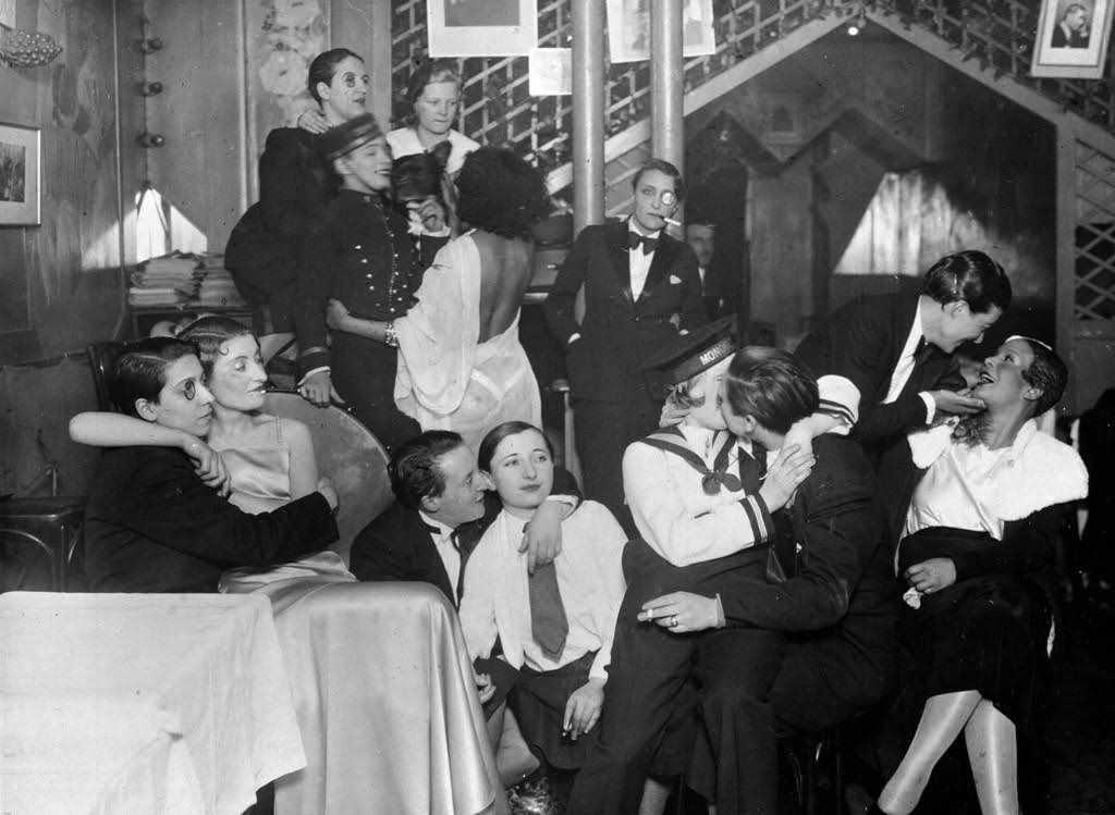 A special lesbians cabaret in Paris, France in 1930. France was quite open to accepting open lesbian culture and open nude forums unlike much of the world at the time, and had been doing it for some time. For example, some of the very first French films were pornographic or had plenty of nudity. They also had very sexual postcards, which I have featured in other parts of this series, and many magazines and clubs open with provocative delights.