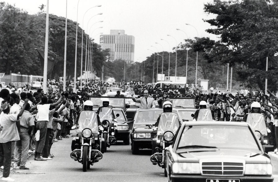 Leader of the French Communist Party Georges Marchais parades down Maputo, Mozambique in 1980. The country at the time was controlled by a 1 party system with Marxist ideals, and was embroiled in a Civil War as pro-democratic forces started an insurgency. Georges Marchais showed support from his native France as he hoped to spread Communism deeper into Africa and eventually the West. He even ran for the French Presidency the following year.