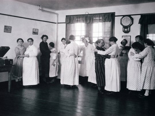 Mental patients participating in Dance Therapy in New York State Asylum, US in 1922.