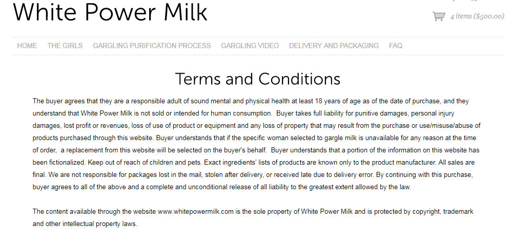 White Power Milk-Troll Site, Advertising or Art?