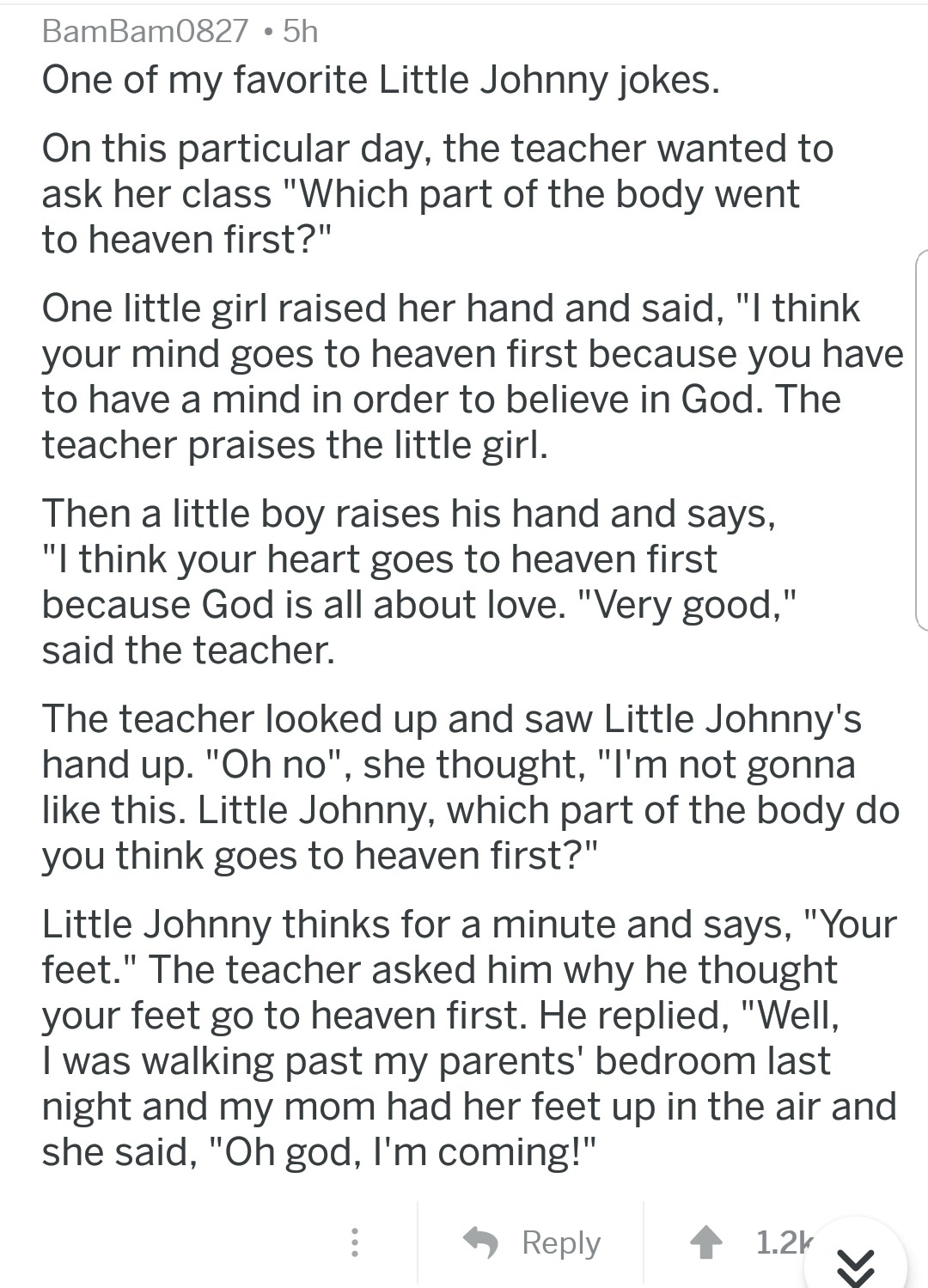 cleopatra poems - BamBam0827 5h One of my favorite Little Johnny jokes. On this particular day, the teacher wanted to ask her class "Which part of the body went to heaven first?" One little girl raised her hand and said, "I think your mind goes to heaven 