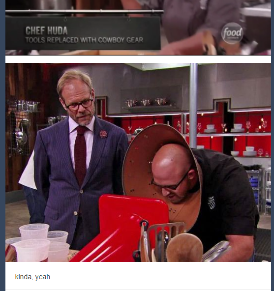 cutthroat kitchen funny - Chef Huda Tools Replaced With Cowboy Gear food kinda, yeah