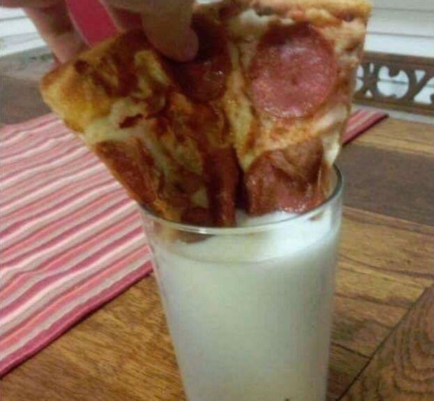 pizza in milk