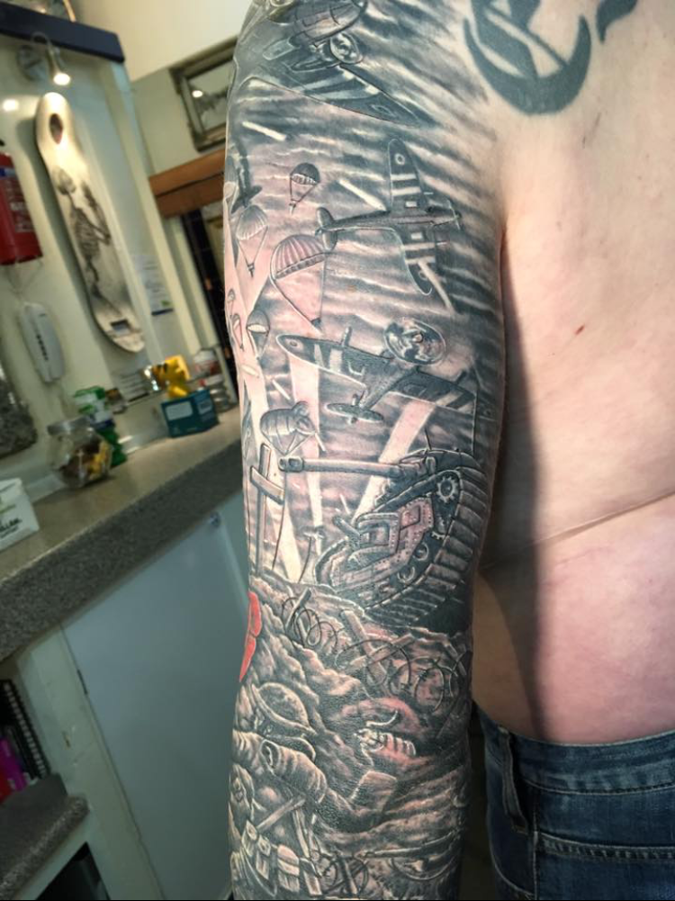 Man Gets Amazing WW2 Cover Up Tattoo