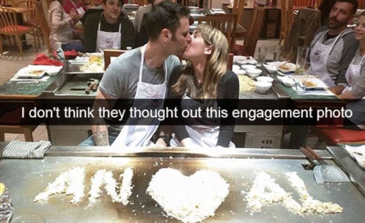 anal fried rice - I don't think they thought out this engagement photo
