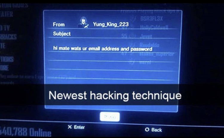 OSR3FL3X Balada From Yung_King_223 Subject Cracks hi male wats ur email address and password Tos Ure Newest hacking technique X Enter 40,788 Online O Back