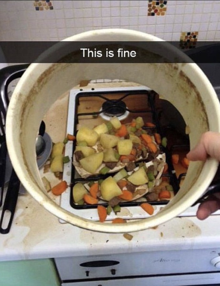 funny cooking fails - This is fine