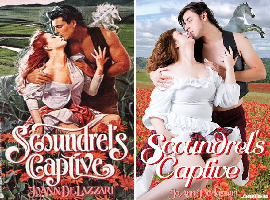 Regular couple recreates romance book cover of Scoundrel's Captive