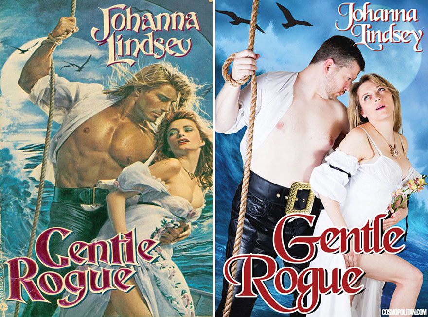 Couple recreates romance novel cover of Gentle Rogue by Johanna Lidsey