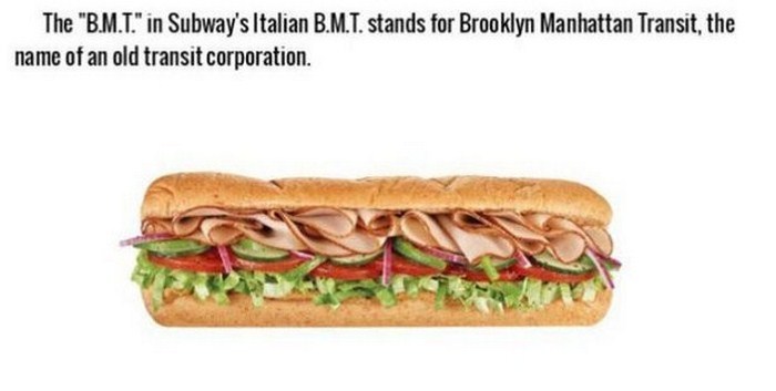 subway footlong - The "B.M.T." in Subway's Italian B.M.T. stands for Brooklyn Manhattan Transit, the name of an old transit corporation.